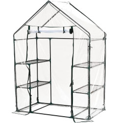 2-TIER 4 SHLEVES PVC GREENHOUSE 140x71x195cm