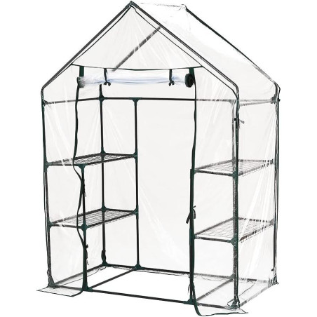 2-TIER 4 SHLEVES PVC GREENHOUSE 140x71x195cm