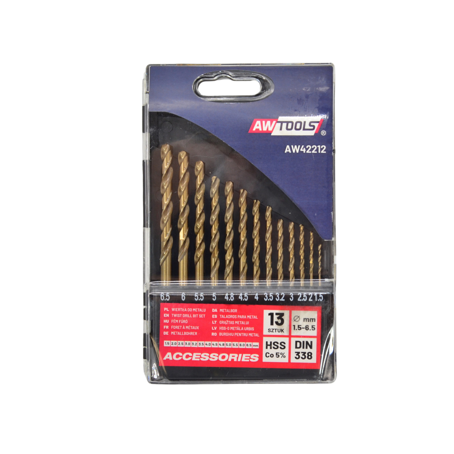 HSS-Co TWIST DRILL BIT SET 13pcs/1.5-6.5mm/