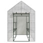 2-TIER 8-SHELVES PE GREENHOUSE 143x143x195cm
