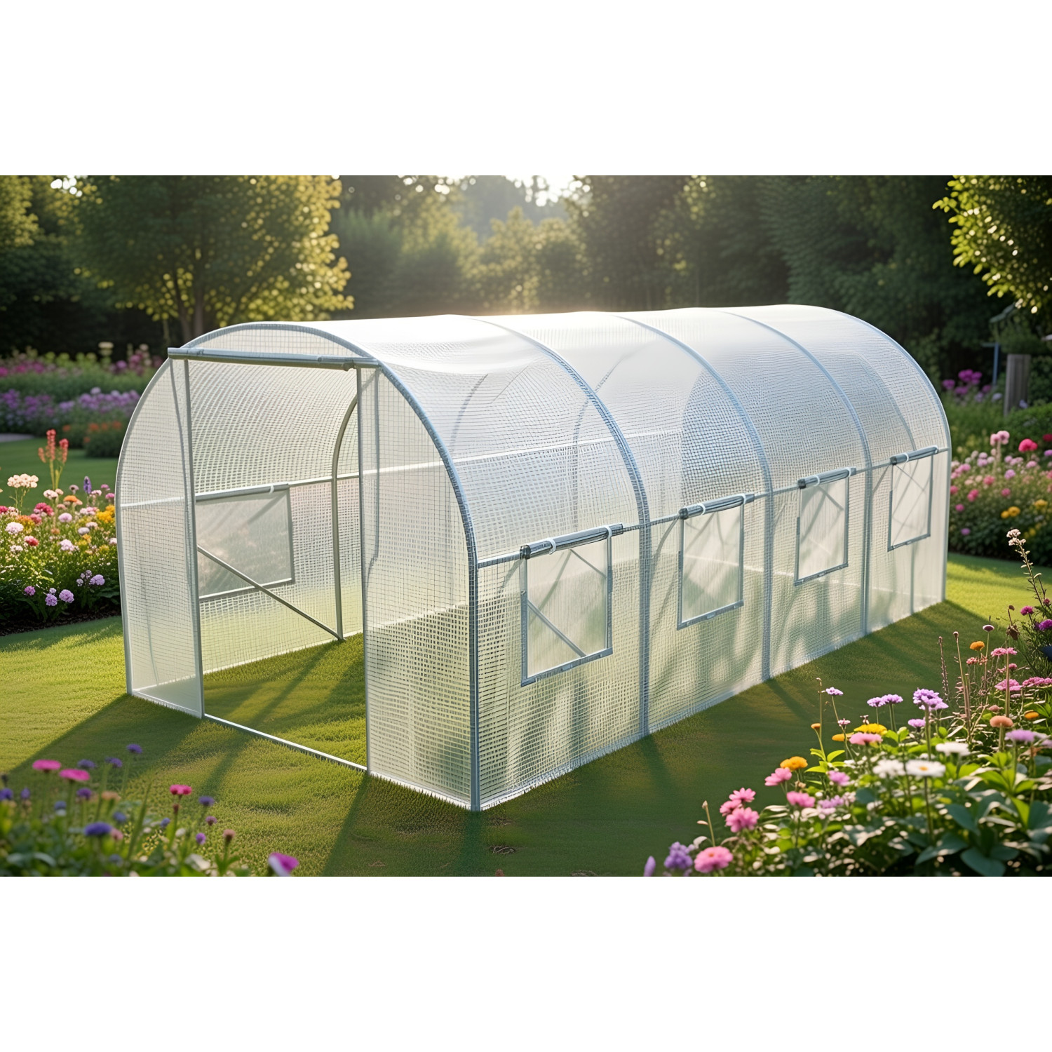 8-WINDOW PE GREENHOUSE TUNNEL 3x4,5x2m