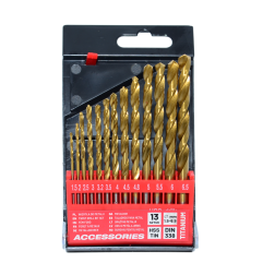 HSS TiN METAL TWIST DRILL BIT SET 13pcs /1.5-6.5mm/