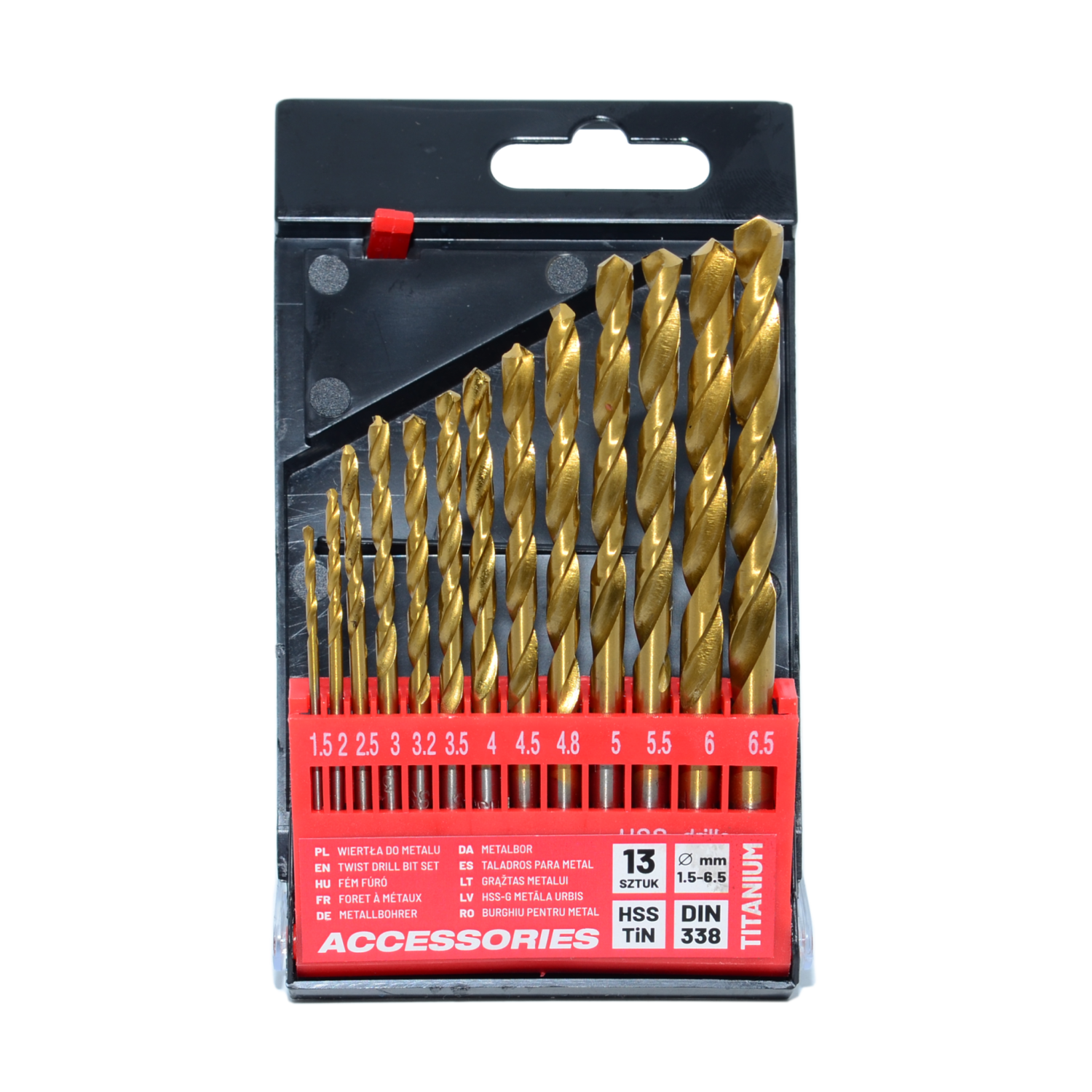 HSS TiN METAL TWIST DRILL BIT SET 13pcs /1.5-6.5mm/