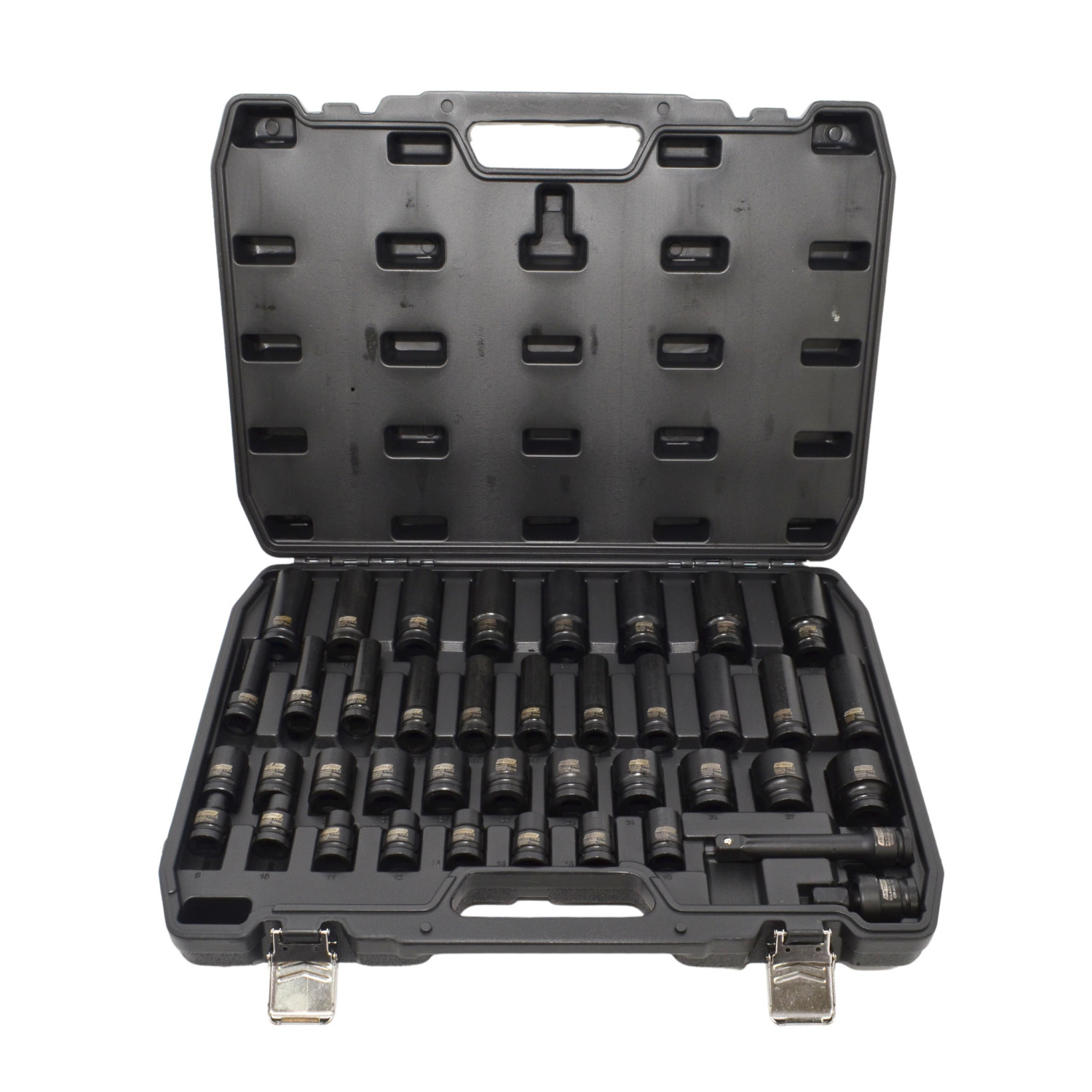 1/2" DRIVE STANDARD & DEEP IMPACT SOCKET SET 9-30mm 30pcs BLACK LINE