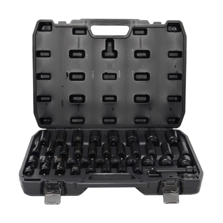 1/2" DRIVE STANDARD & DEEP IMPACT SOCKET SET 9-30mm 30pcs BLACK LINE