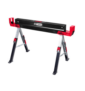 ADJUSTABLE FOLDING SAW HORSE STAND 62-82cm w/ EXTENDABLE SUPPORT ARMS 98-115.5cm 600kg