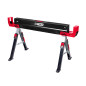 ADJUSTABLE FOLDING SAW HORSE STAND 62-82cm w/ EXTENDABLE SUPPORT ARMS 98-115.5cm 600kg