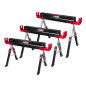 ADJUSTABLE FOLDING SAW HORSE STAND 62-82cm w/ EXTENDABLE SUPPORT ARMS 98-115.5cm 600kg