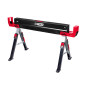 ADJUSTABLE FOLDING SAW HORSE STAND 62-82cm w/ EXTENDABLE SUPPORT ARMS 98-115.5cm 600kg