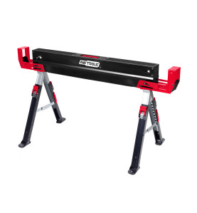 ADJUSTABLE FOLDING SAW HORSE STAND 62-82cm w/ EXTENDABLE SUPPORT ARMS 98-115.5cm 600kg