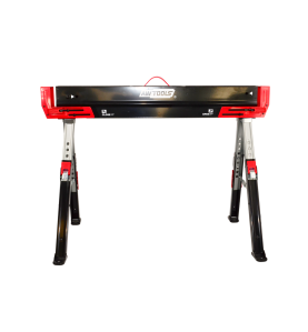 ADJUSTABLE FOLDING SAW HORSE STAND 62-82cm w/ EXTENDABLE SUPPORT ARMS 98-115.5cm 600kg