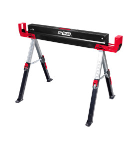 ADJUSTABLE FOLDING SAW HORSE STAND 62-82cm w/ EXTENDABLE SUPPORT ARMS 98-115.5cm 600kg