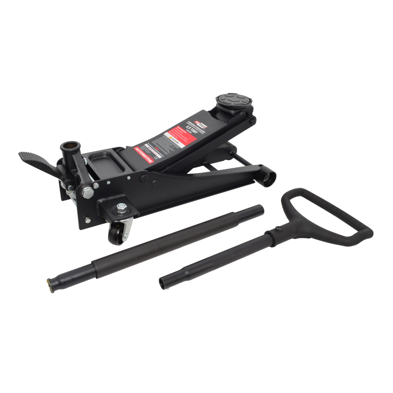 LOW-PROFILE HYDRAULIC FLOOR JACK 2.5T 135-500mm / DUAL PISTON + FOOT PEDAL + D-GRIP