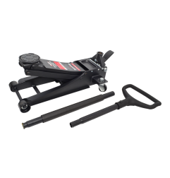 LOW-PROFILE HYDRAULIC FLOOR JACK 2.5T 135-500mm / DUAL PISTON + FOOT PEDAL + D-GRIP