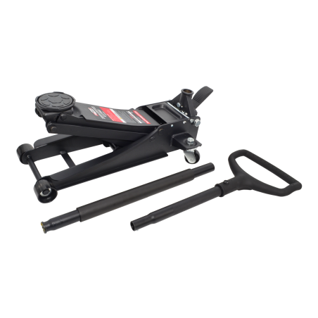 LOW-PROFILE HYDRAULIC FLOOR JACK 2.5T 135-500mm / DUAL PISTON + FOOT PEDAL + D-GRIP
