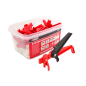 TILE LEVELLING SYSTEM CLIPS (GATES) & WEDGES 1.0mm (5-15mm) 150+50pcs w/ ADJUSTABLE PLIERS