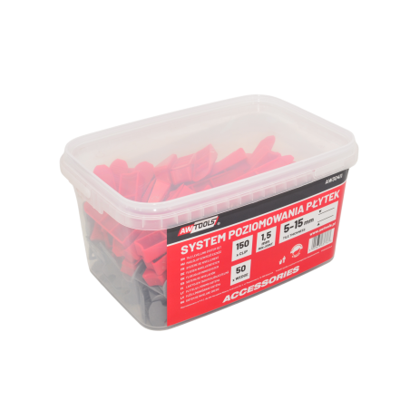 TILE LEVELLING SYSTEM CLIPS (GATES) & WEDGES 1.0mm (5-15mm) 150+50pcs