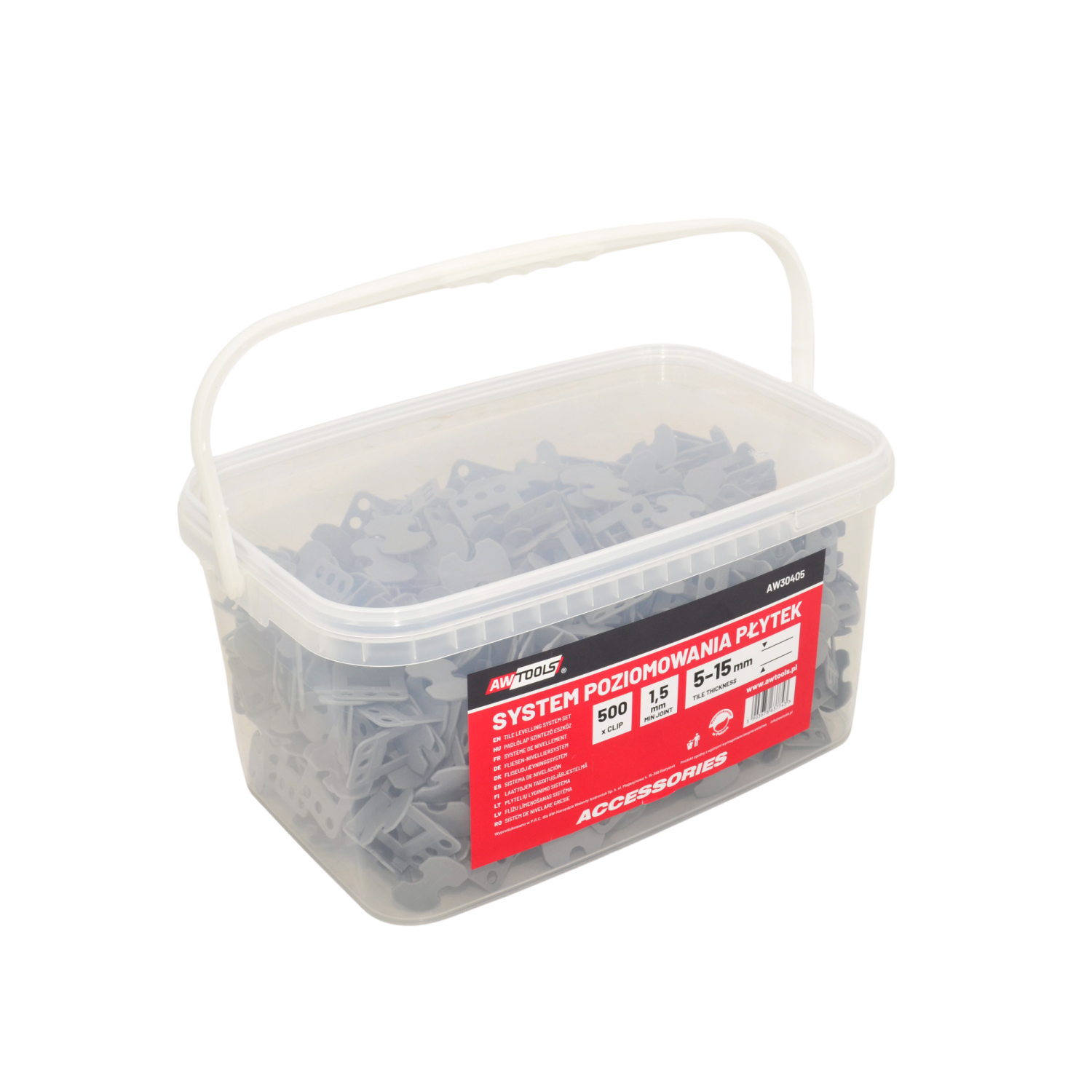 TILE LEVELLING SYSTEM CLIPS (GATES) 1.5mm (5-15mm) 500pcs