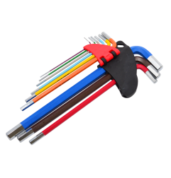 HEX ALLEN KEY SET/ 1.5-10.0mm/ 9pcs MULTI-COLOUR BLACK LINE
