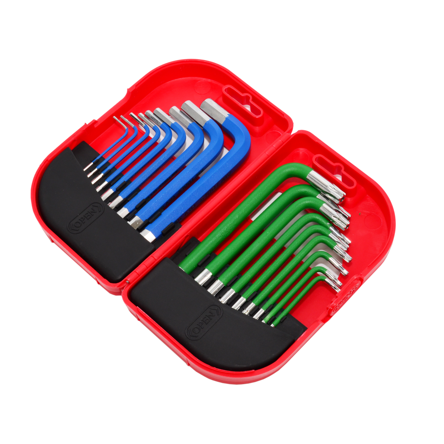 HEX/ TORX ALLEN KEY SET/ 1.5-10.0mm/ 18pcs MULTI-COLOUR