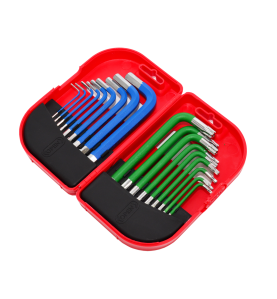 HEX/ TORX ALLEN KEY SET/ 1.5-10.0mm/ 18pcs MULTI-COLOUR