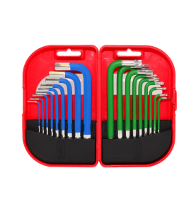 HEX/ TORX ALLEN KEY SET/ 1.5-10.0mm/ 18pcs MULTI-COLOUR