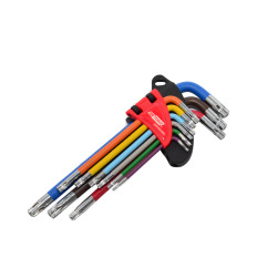 TORX ALLEN KEY SET/ T10-T50/ 9pcs MULTI-COLOUR BLACK LINE