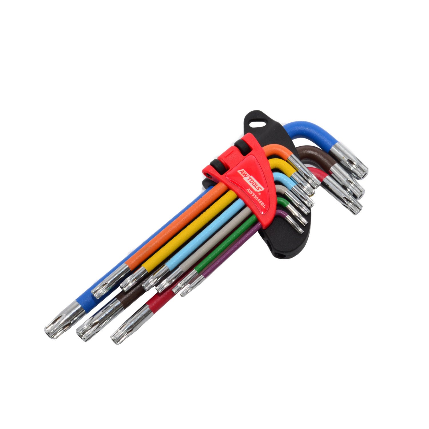 TORX ALLEN KEY SET/ T10-T50/ 9pcs MULTI-COLOUR BLACK LINE