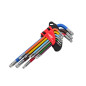 TORX ALLEN KEY SET/ T10-T50/ 9pcs MULTI-COLOUR BLACK LINE