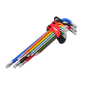 EXTRA-LONG TORX ALLEN KEY SET/ T10-T50/ 9pcs MULTI-COLOUR BLACK LINE
