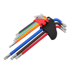 KLUCZE IMBUSOWE TORX/ T10-T50/ 9szt. KOLOR BARDZO DŁUGIE