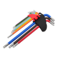 EXTRA-LONG TORX ALLEN KEY SET/ T10-T50/ 9pcs MULTI-COLOUR BLACK LINE