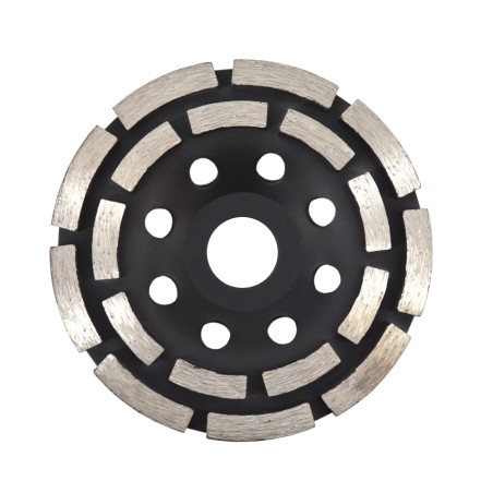 DOUBLE-ROW SEGMENTED DIAMOND GRINDING WHEEL CUP 125 x 22.2