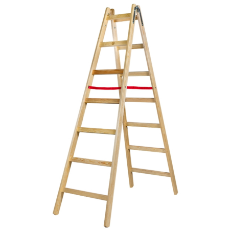 DOUBLE-SIDED WOODEN LADDER 2x7 150kg