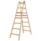 DOUBLE-SIDED WOODEN LADDER 2x7 150kg