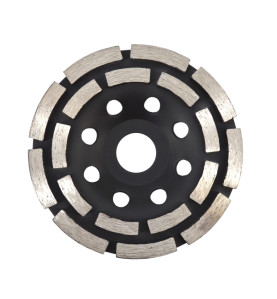 DOUBLE-ROW SEGMENTED DIAMOND GRINDING WHEEL CUP 125 x 22.2