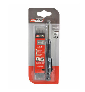 CONSTRUCTION AUTOMATIC PENCIL w/ GRAPHITE LEAD REFILLS 6pcs