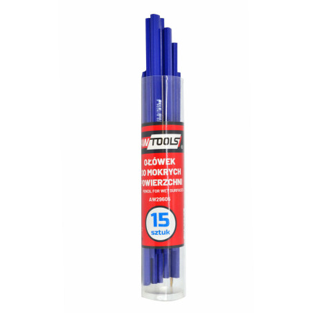 CONSTRUCTION PENCIL KB w/ SHARPENER 15pcs BLUE