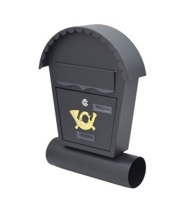 ANTHRACITE METAL MAILBOX 20/ 370x470x100mm