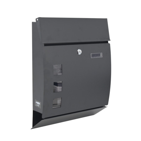 ANTHRACITE METAL MODERN MAILBOX 38 / 440x350x95mm