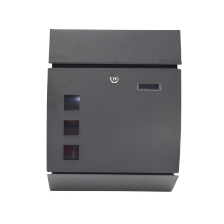 ANTHRACITE METAL MODERN MAILBOX 38 / 440x350x95mm