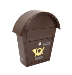 BROWN METAL MAILBOX 19 / 320x370x100mm