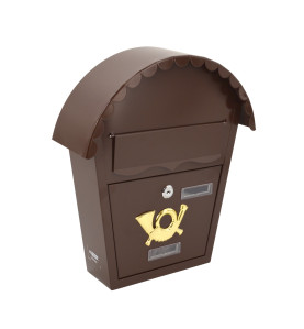 BROWN METAL MAILBOX 19 / 320x370x100mm