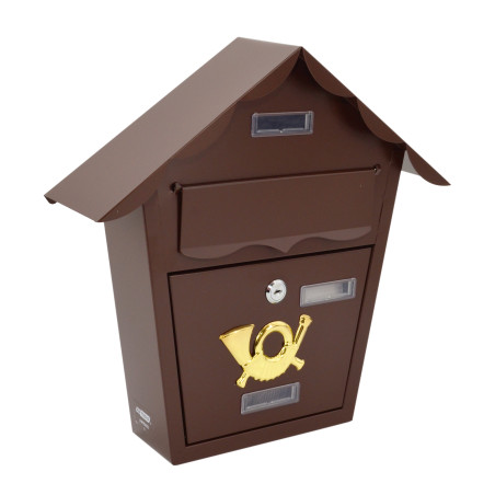 BROWN METAL MAILBOX 13/ 370x365x100mm