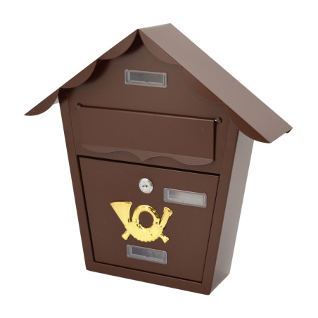 BROWN METAL MAILBOX 13/ 370x365x100mm