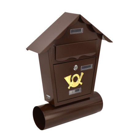 BROWN METAL MAILBOX 16/ 370x470x100mm
