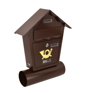 BROWN METAL MAILBOX 16/ 370x470x100mm
