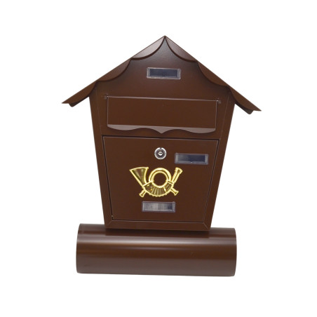 BROWN METAL MAILBOX 16/ 370x470x100mm