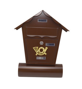BROWN METAL MAILBOX 16/ 370x470x100mm