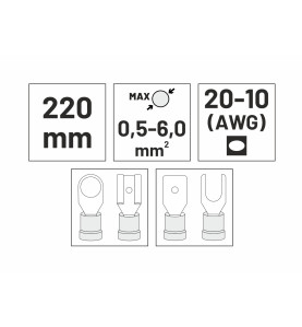 SZCZYPCE DO ZACISKANIA KONEKTORÓW IZOLOWANYCH 220mm 0.5-6.0mm²